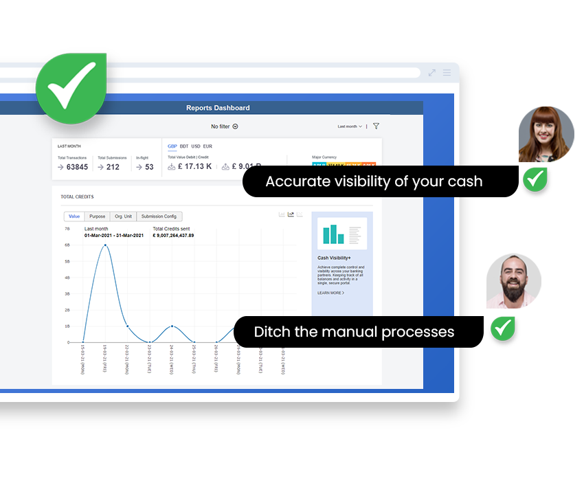 Screen showing cash management functionality in AccessPay